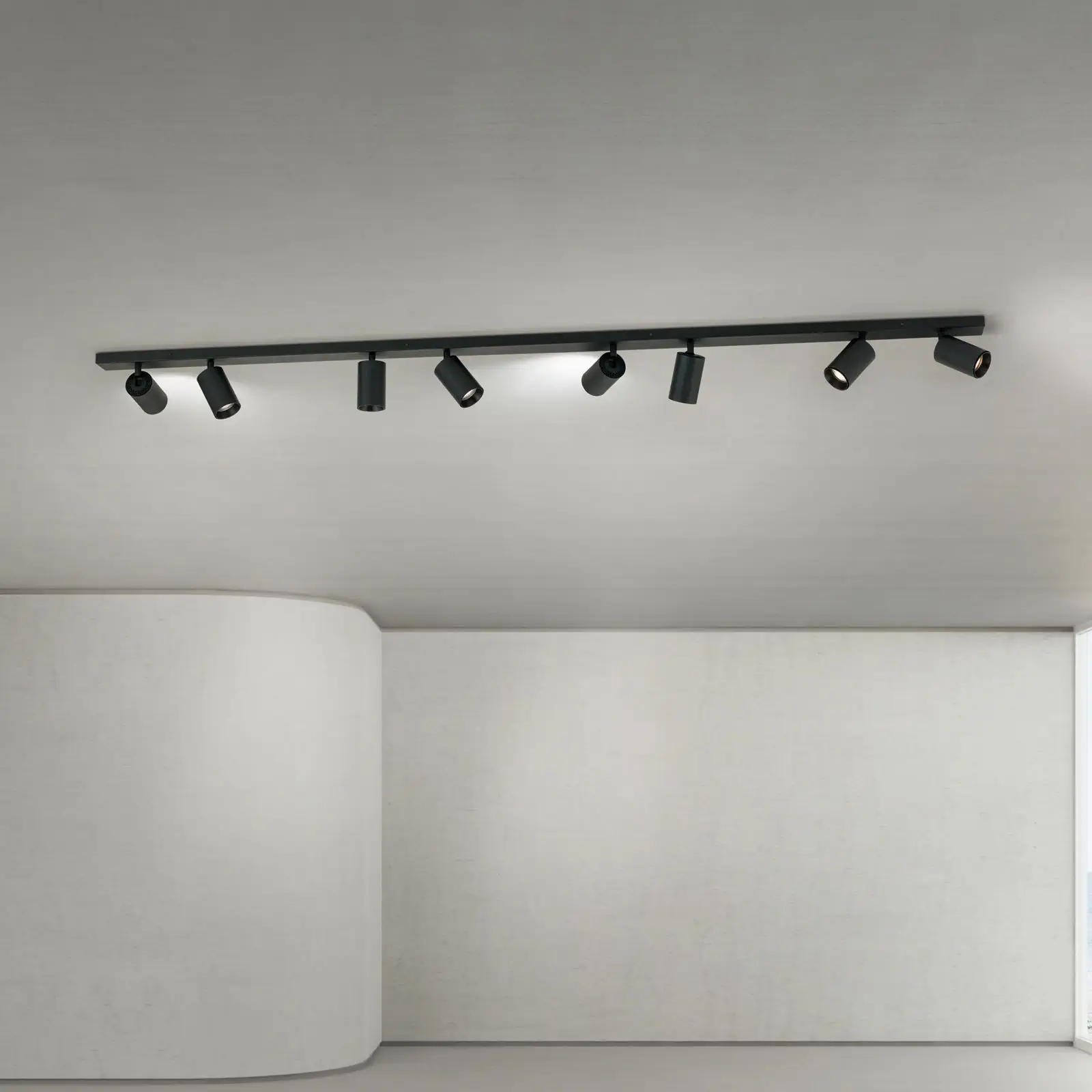 Spot lampa SEAN, 8 izvora svetla, crna