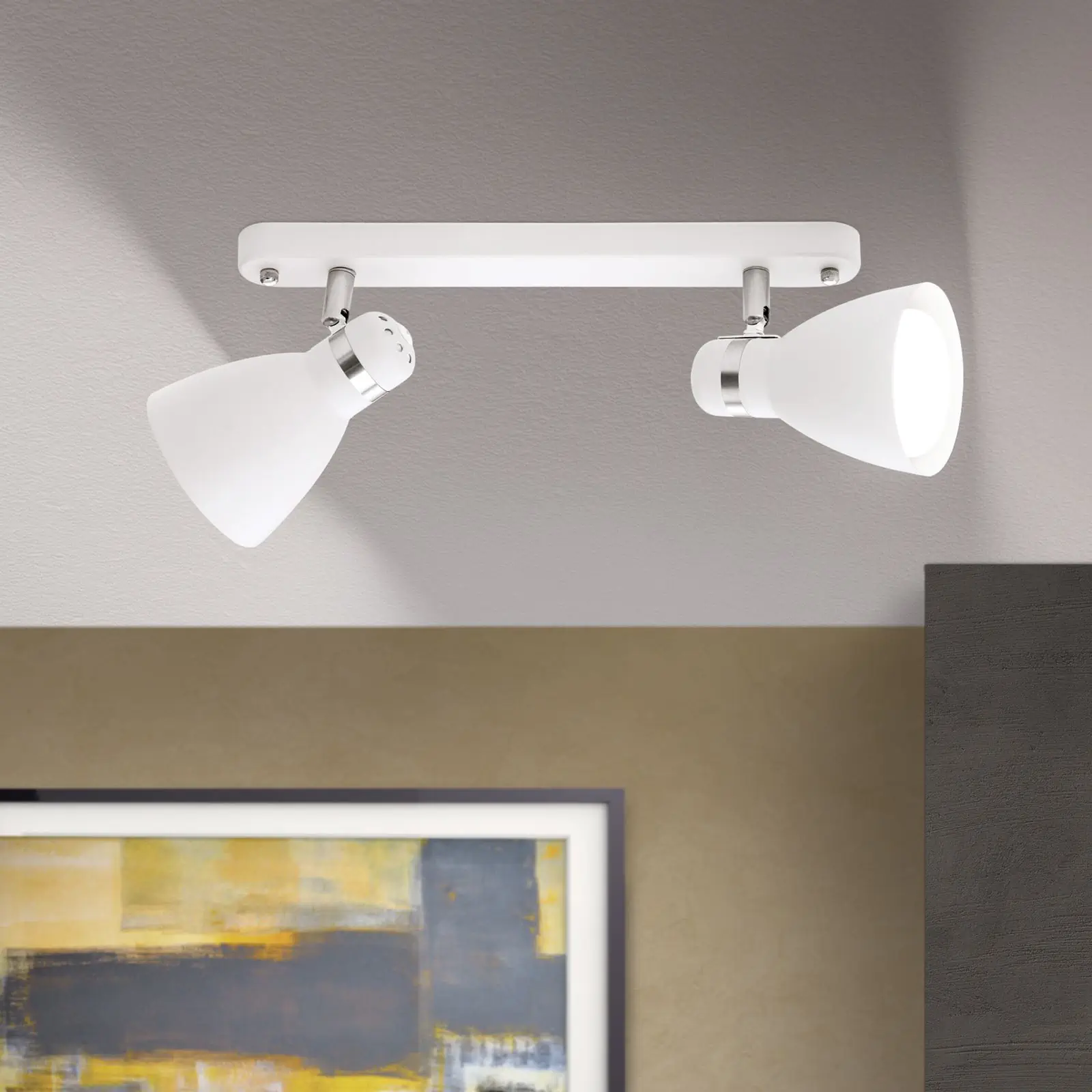 Spot lampa SCHOOL, bela, 2 izvora svetla