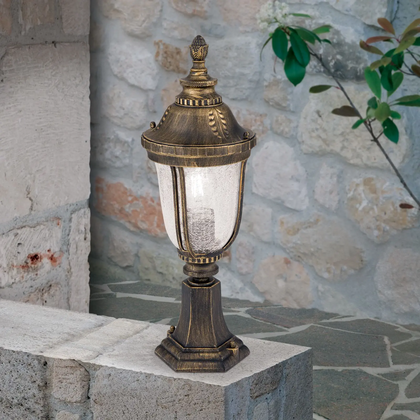 Spoljašnja podna lampa AUGUST, patina, H51 cm