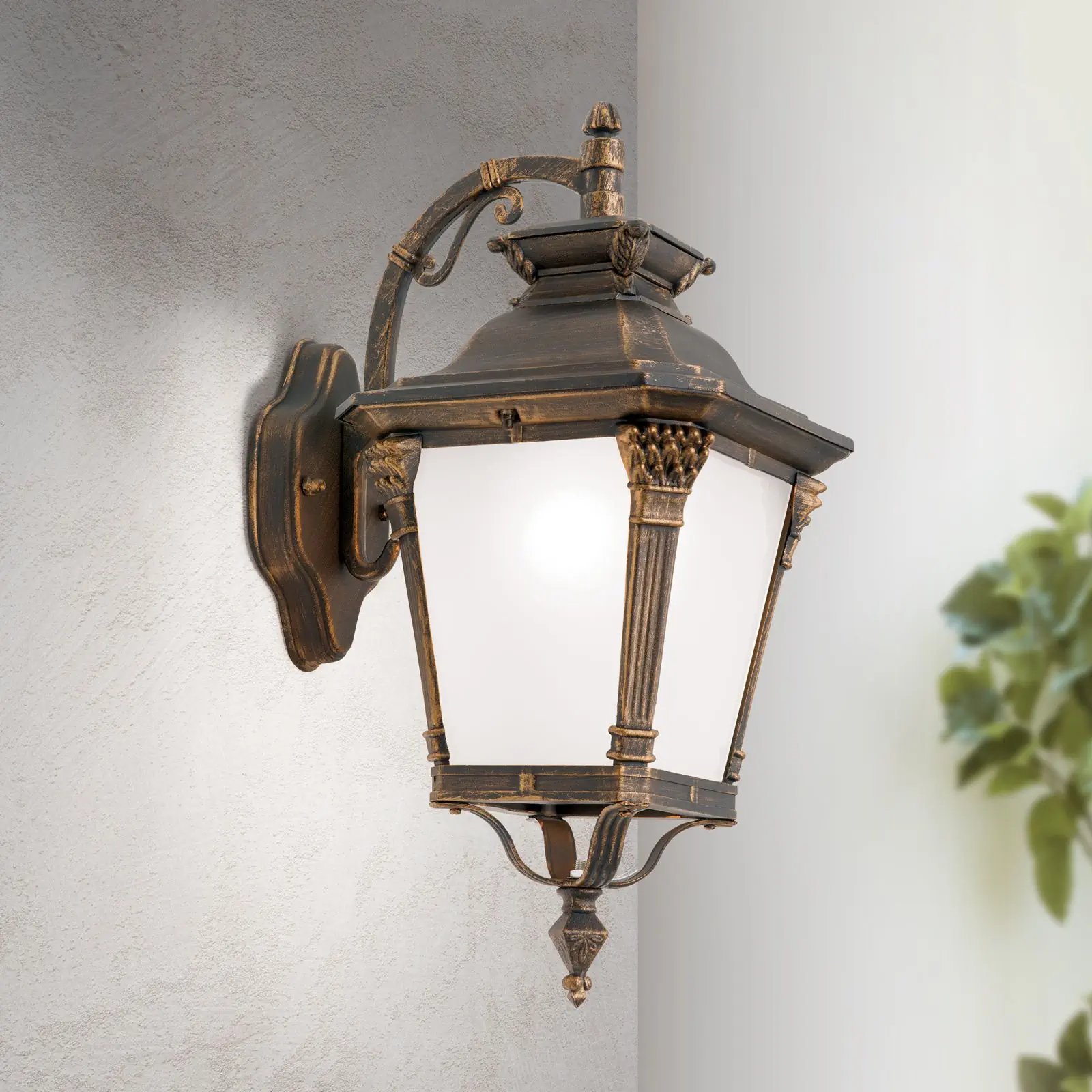 Spoljašnja zidna lampa AIKO, patina, usmerena nadole