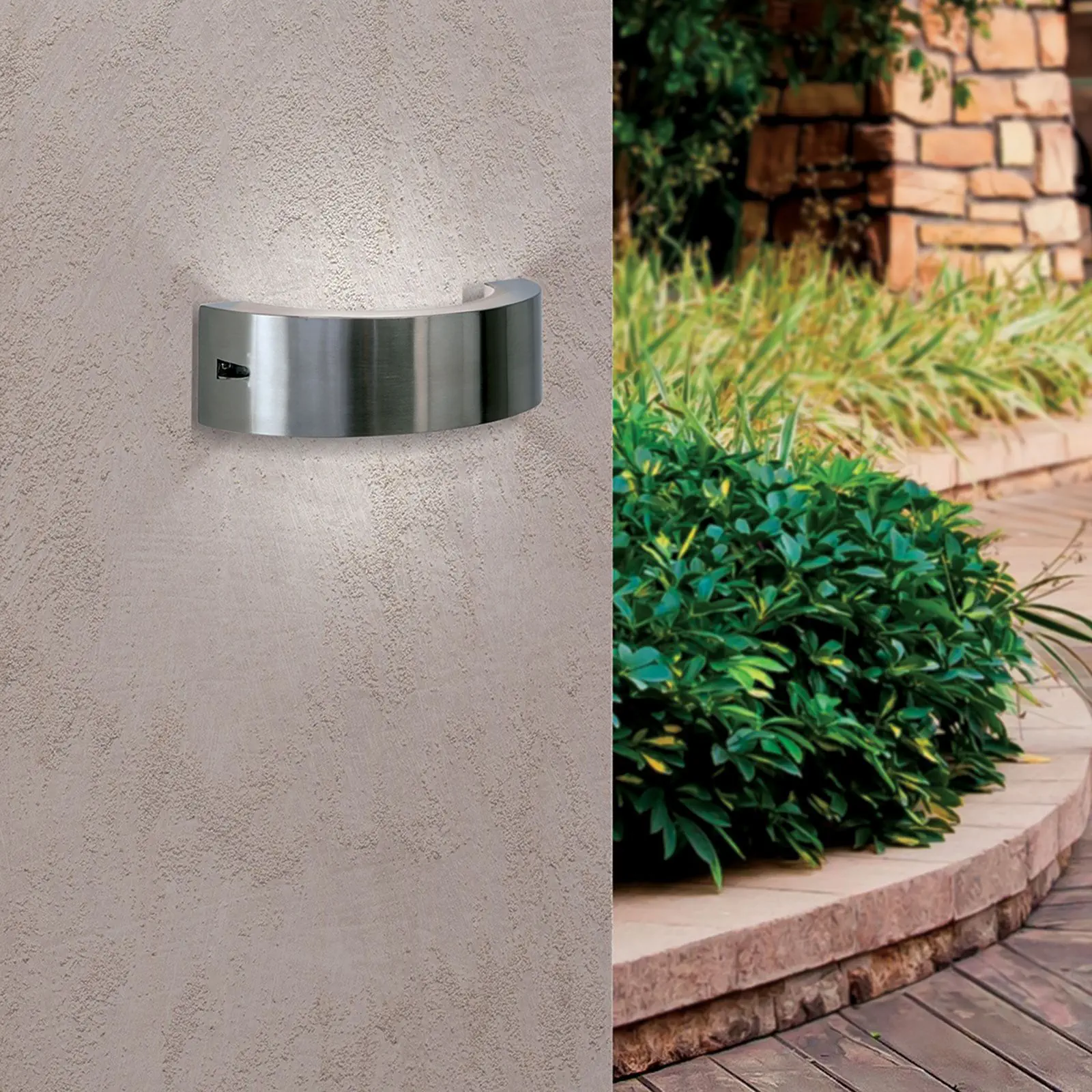 LED spoljašnja lampa KARAS, nerđajući čelik, okrugla