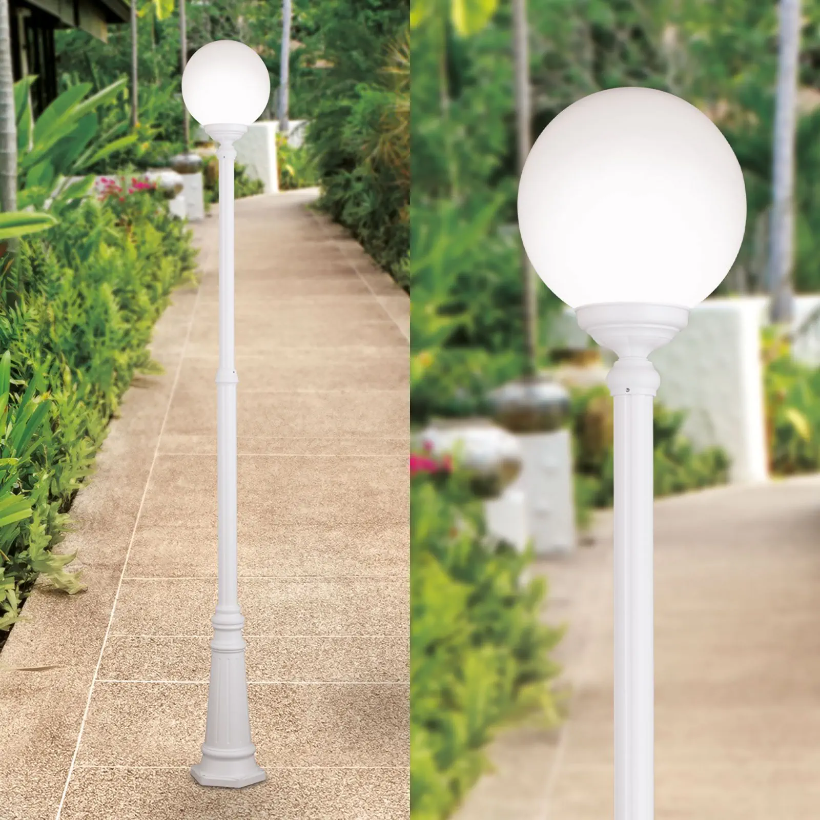 Spoljašnja stubna lampa REIKA, bela, H250 cm