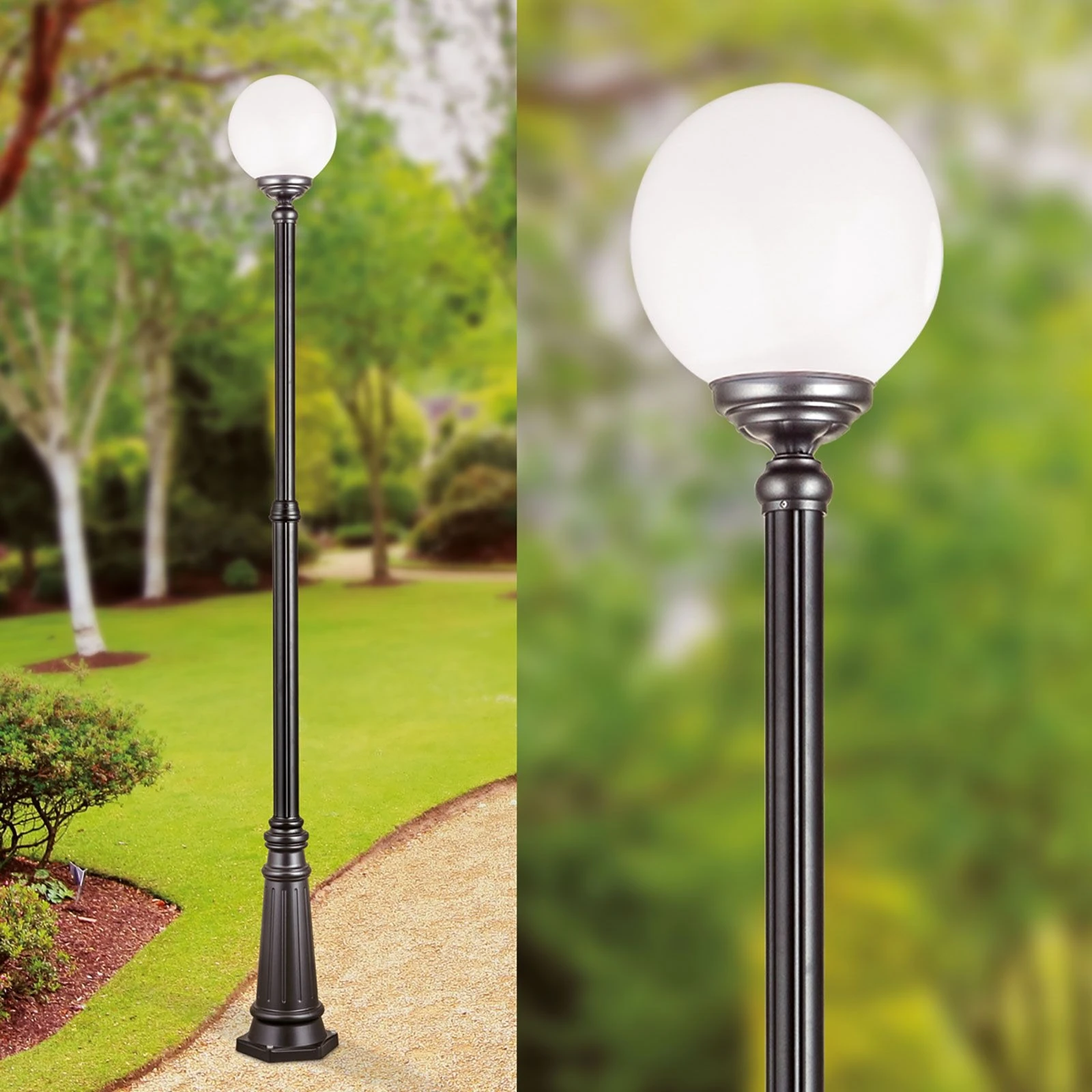 Spoljašnja stubna lampa REIKA, crna, H250cm