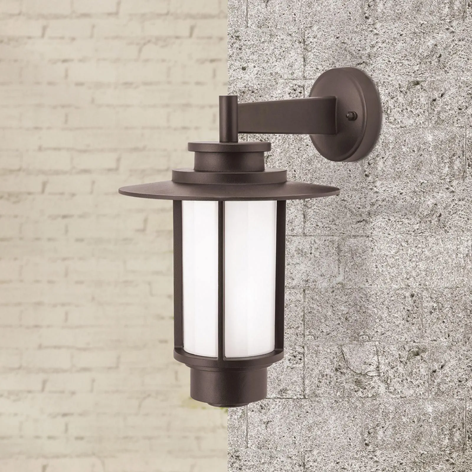 Spoljašnja zidna lampa TEIKO, moka, usmerena nadole