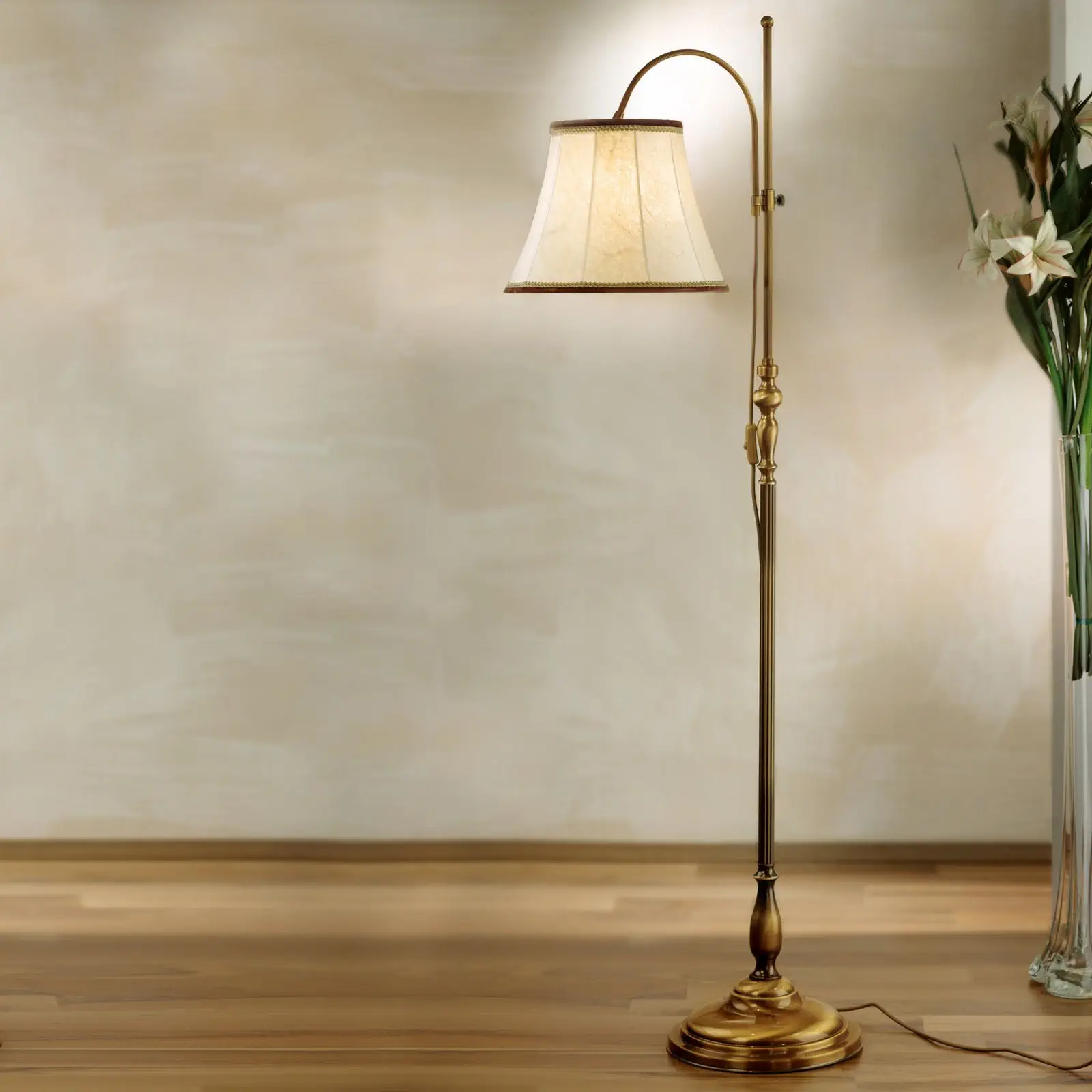 Podna lampa FLÄMISCH, 1 izvor svetla, patina