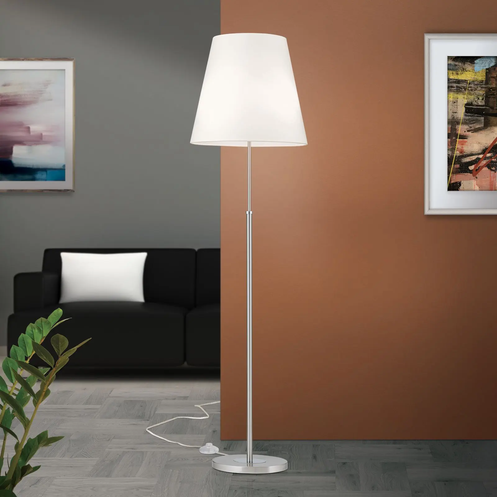 Podna lampa KARA, 2 izvora svetla, saten