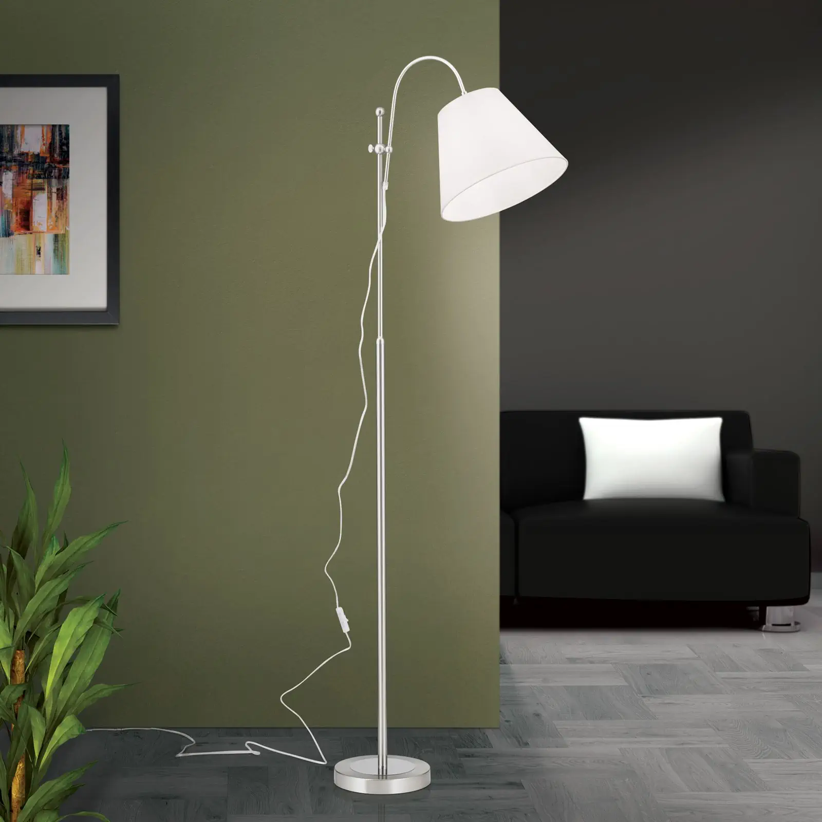 Podna lampa KARA, 1 izvor svetla, saten