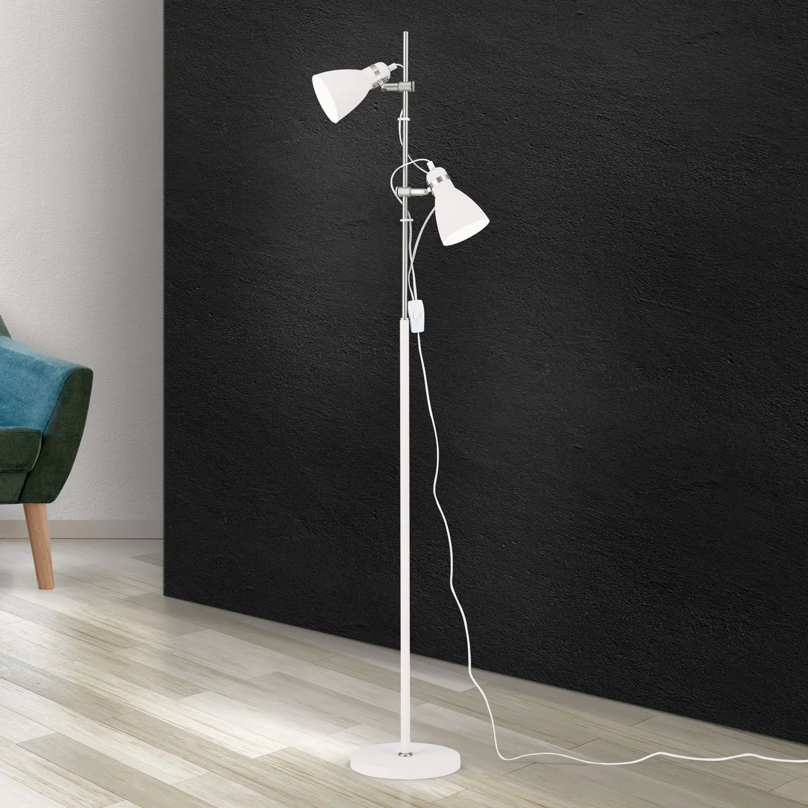 Podna lampa SCHOOL, bela