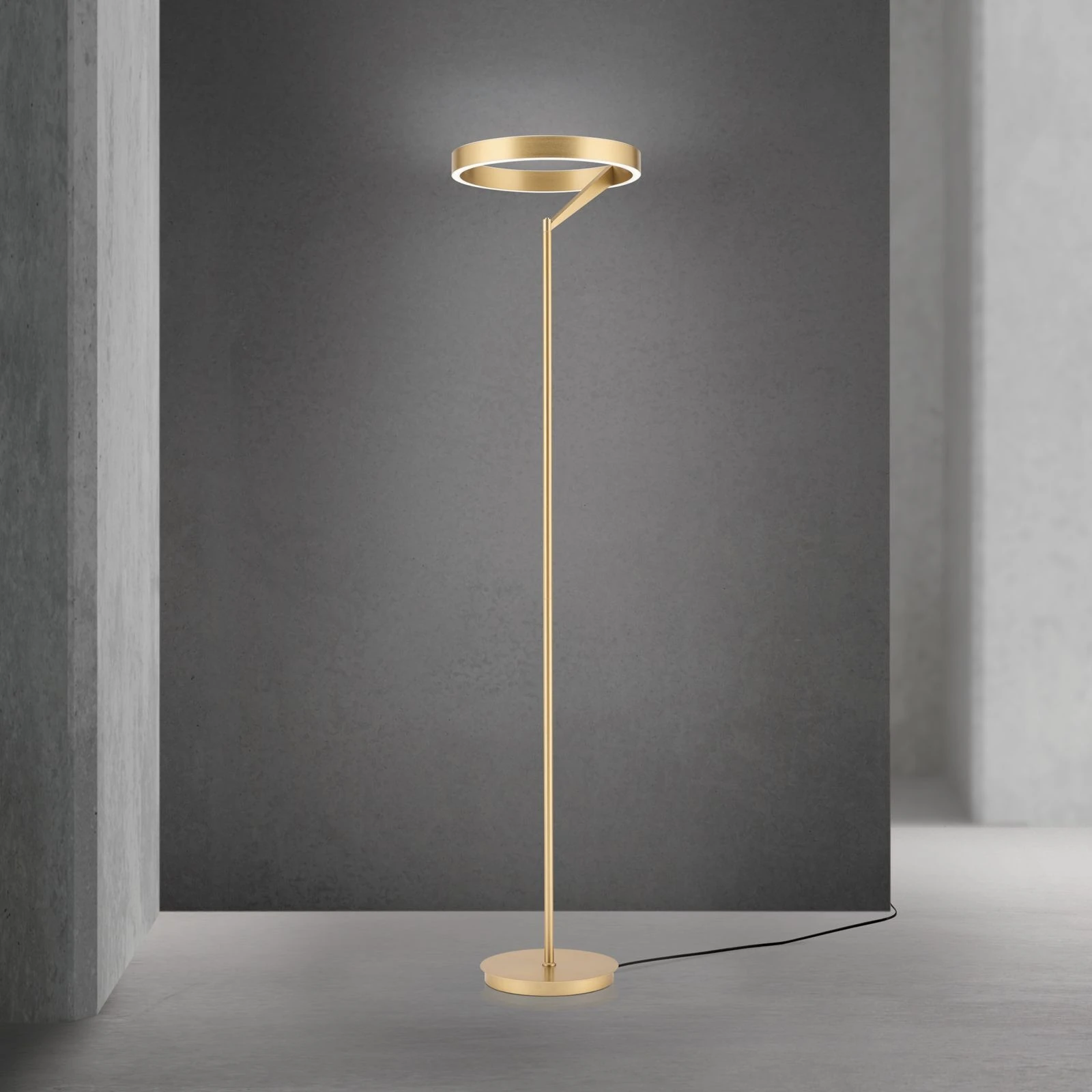 LED podna lampa KOLK, brušeno zlato