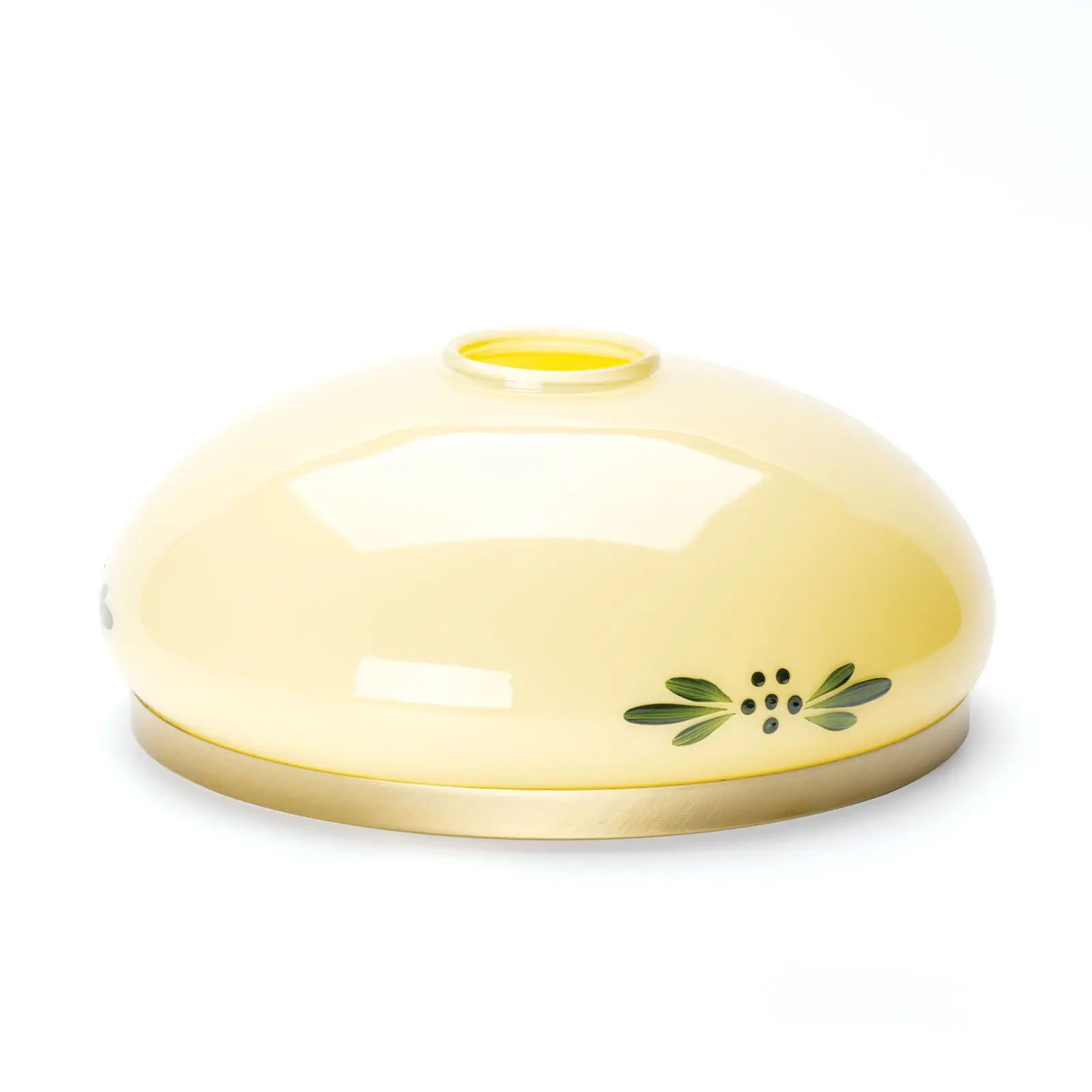 Stakleni abažur 418, Ø 210 mm, šampanjac zelena sa mesinganim prstenom