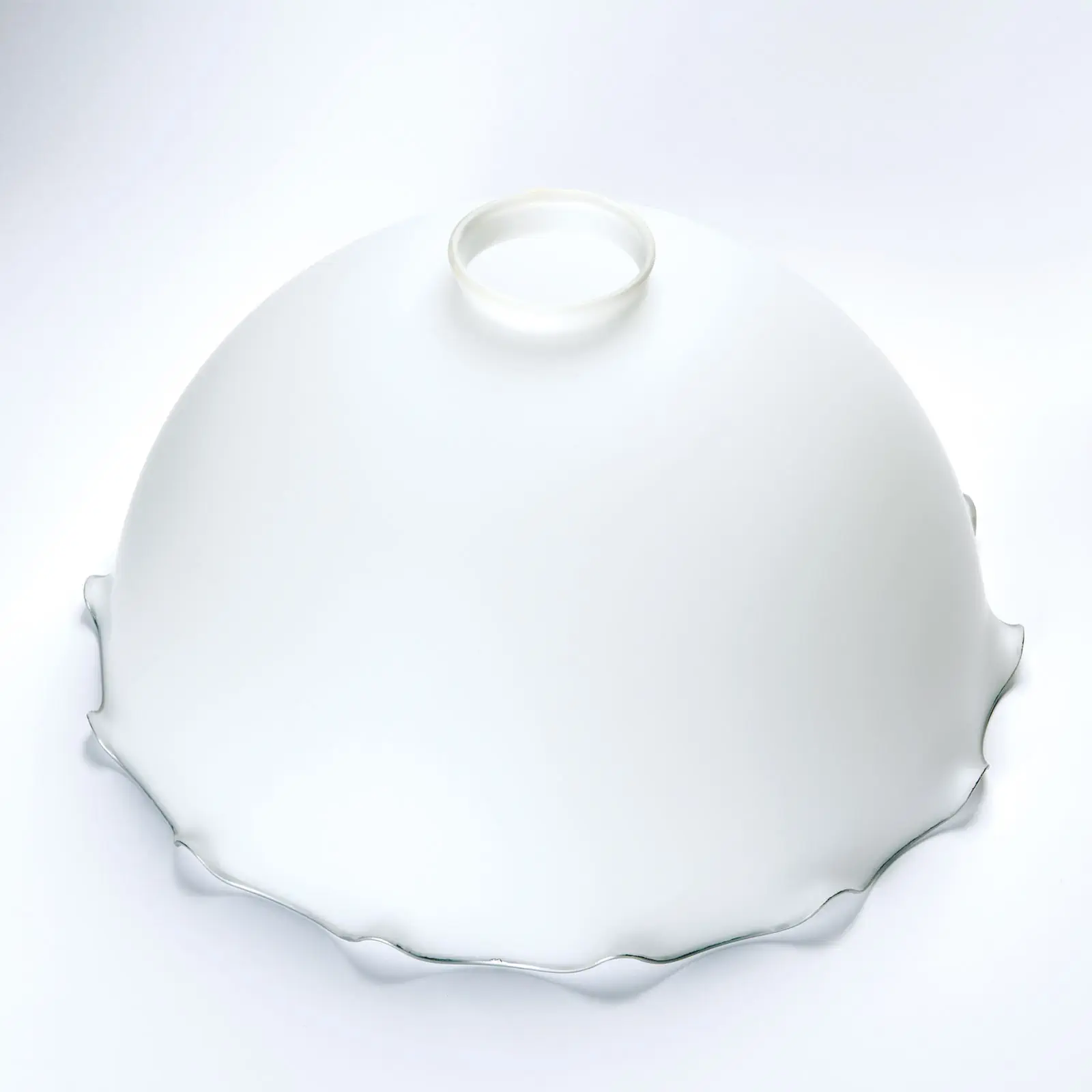 Stakleni abažur LANDHAUS 431, Ø 385 mm, opal mat sa srebrnim obodom