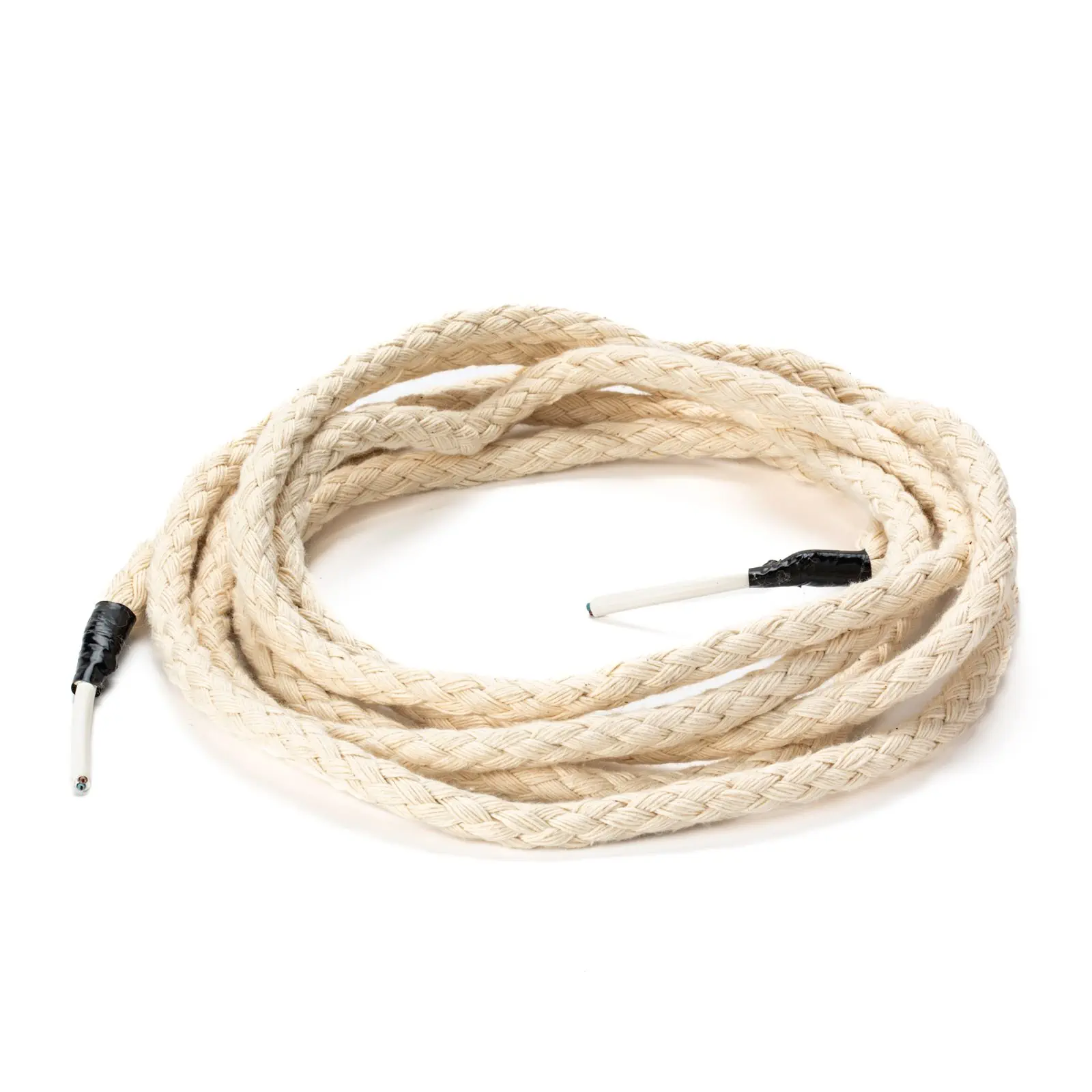 Pleteni konopljani kabl, 2×0,75 mm², 4 m, bež