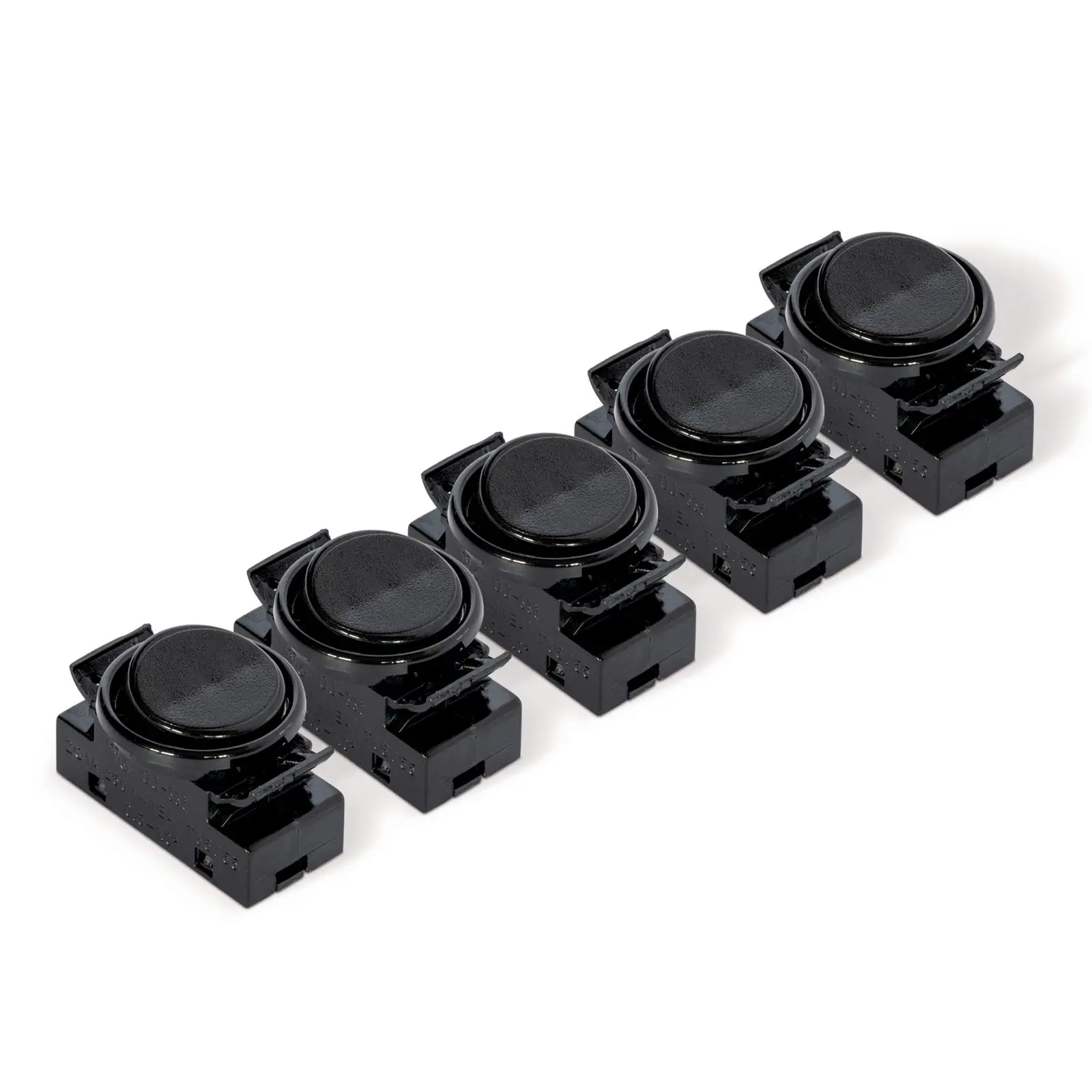 Ugradni klackalni prekidač, crni, 5 komada