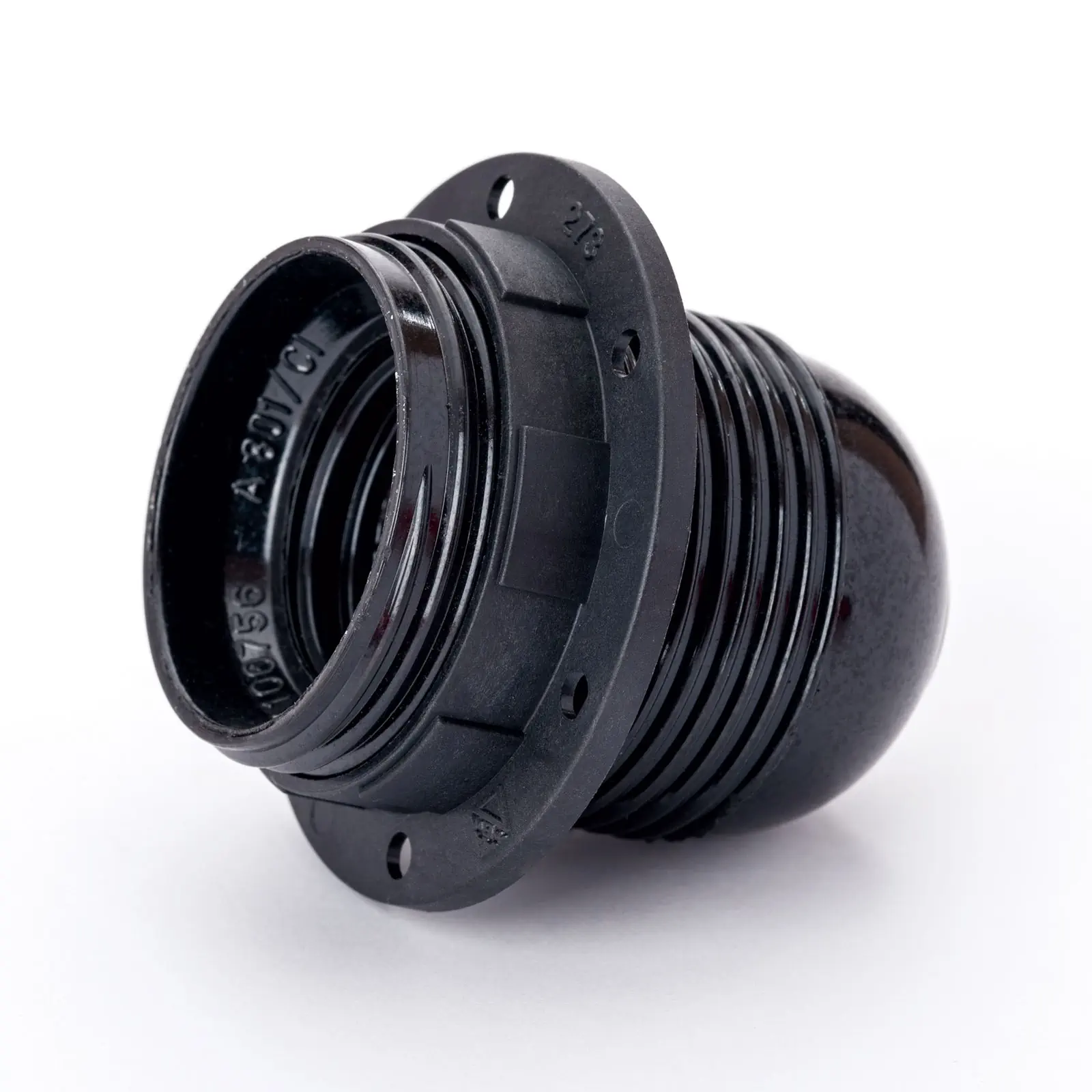 Grlo za sijalicu E27 sa navrtnim prstenom, 54 mm, crno