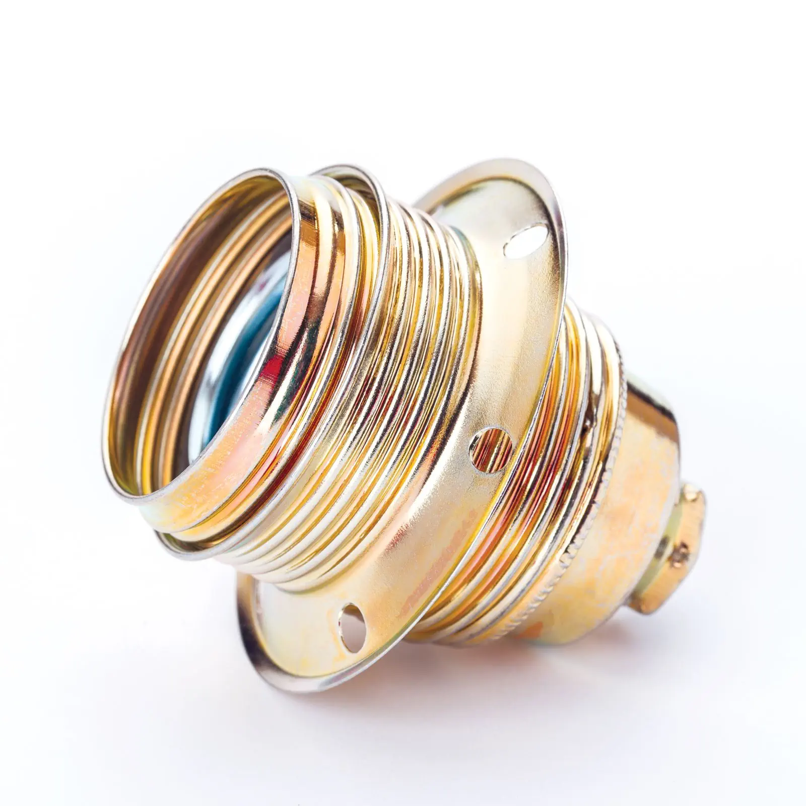 Grlo za sijalicu E27, navrtni prsten i uzemljenje, 59 mm, mesingana legura