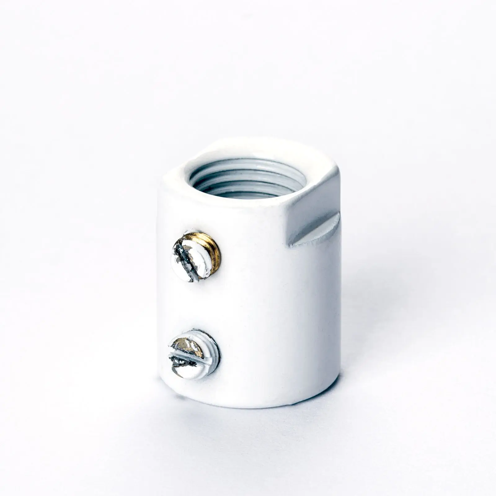 Čaura, 2 zavrtnja za podešavanje, M10x1, bela