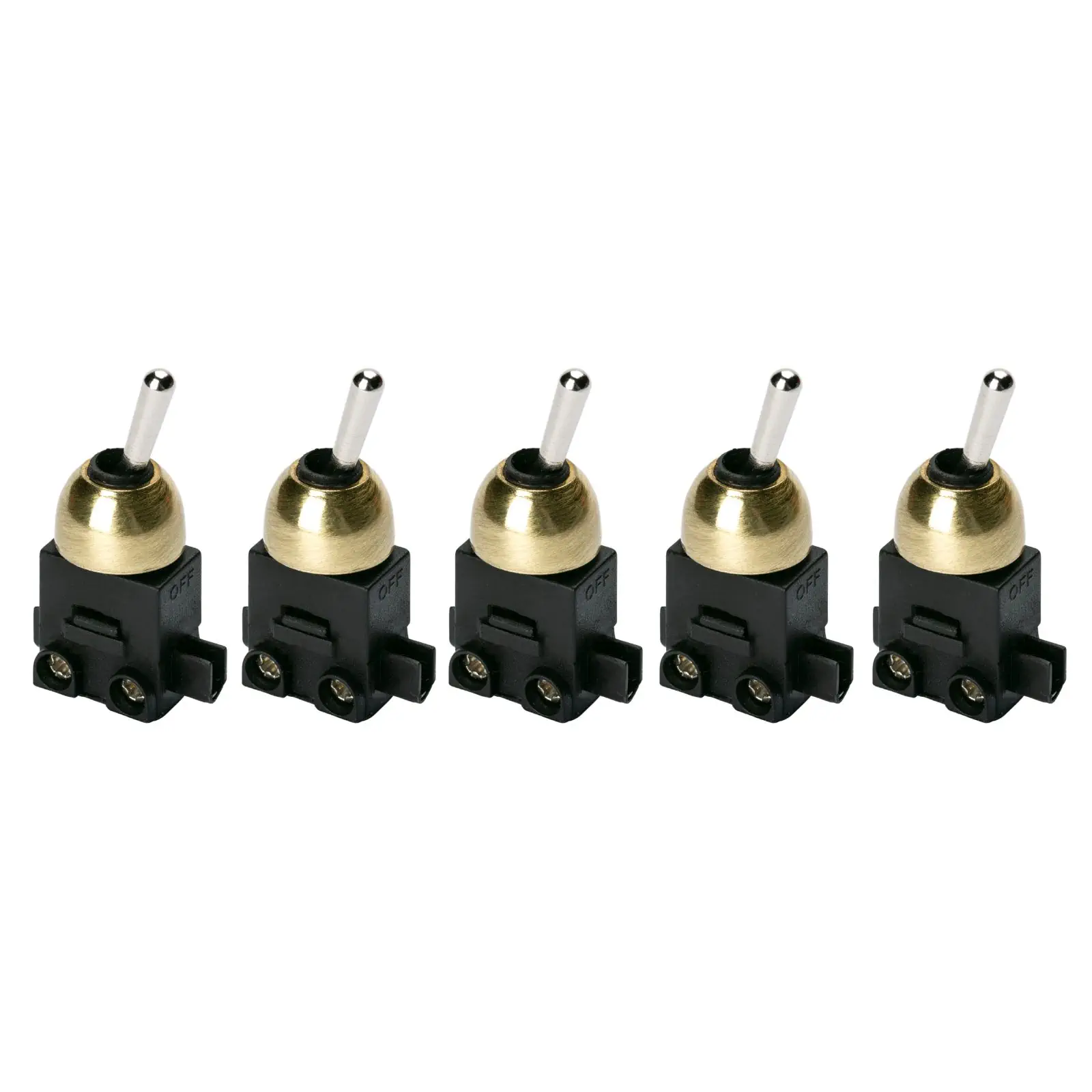 Ugradni prekidač sa polugom, Ø 12 mm, mesing, set od 5 komada