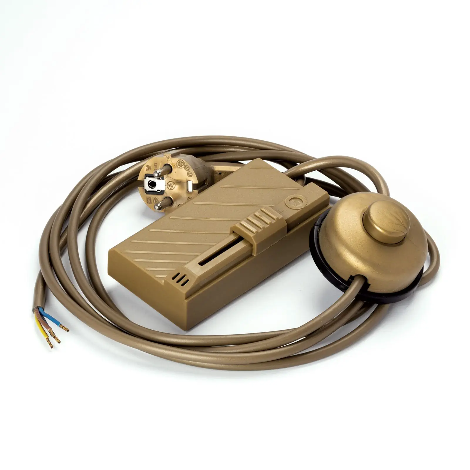 Priključni kabl 250/020/35cm, 300W, zlatni