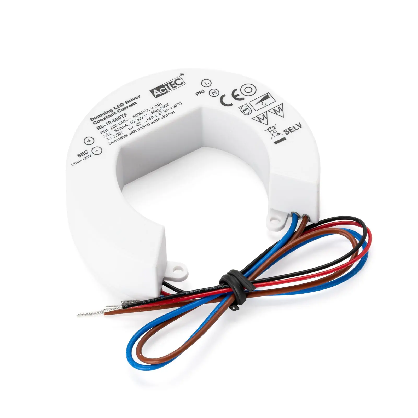 Drajver 10h ACTEC RS-10-500TF, okrugli, 500 mA, 10 W, dimabilan