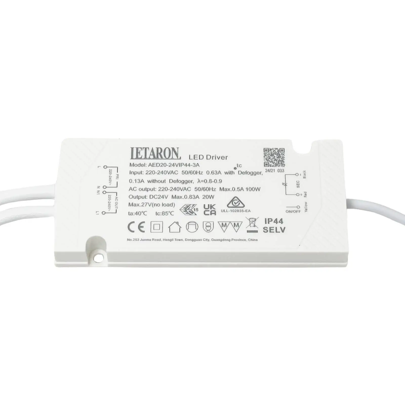 Drajver 20r LETARON AED20-24VIP44-3A, 20 W, 24 V, 830 mA, nije dimabilan