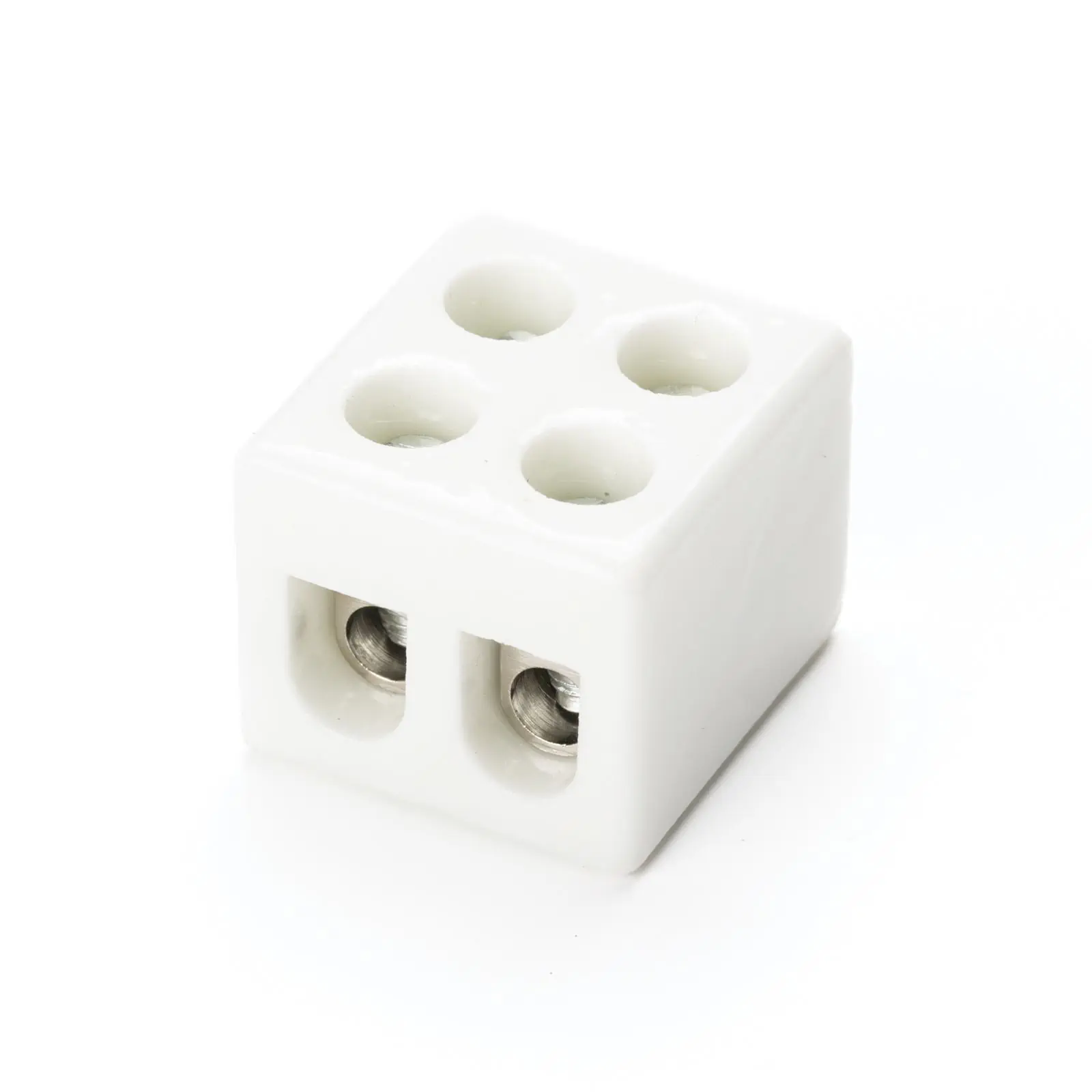 Porcelanska stezaljka AK 2/06, 2-polna, bela