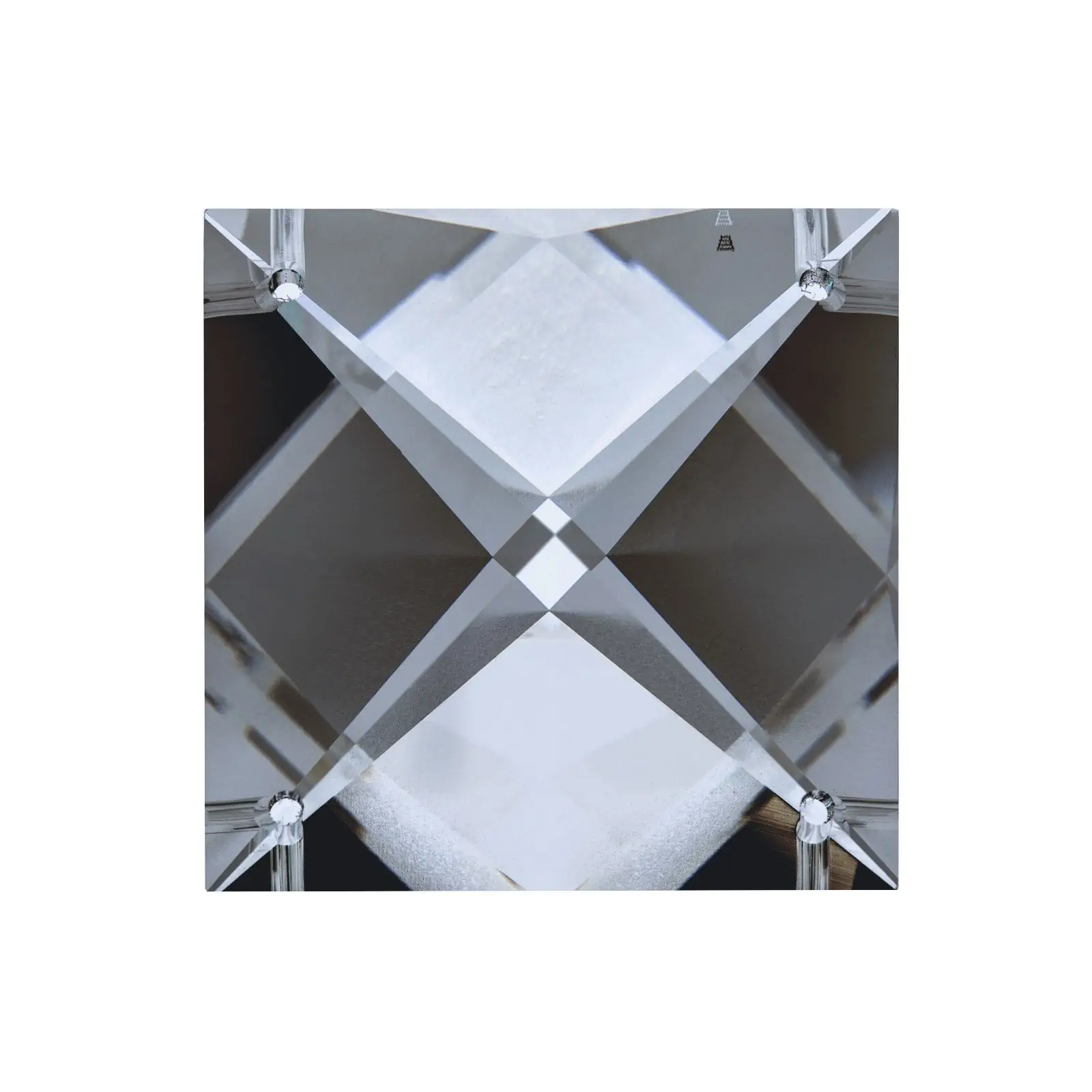 Kristal za luster – kvadratni kamen STRASS® Swarovski® Crystal, 20 mm, 4 rupe, transparentni