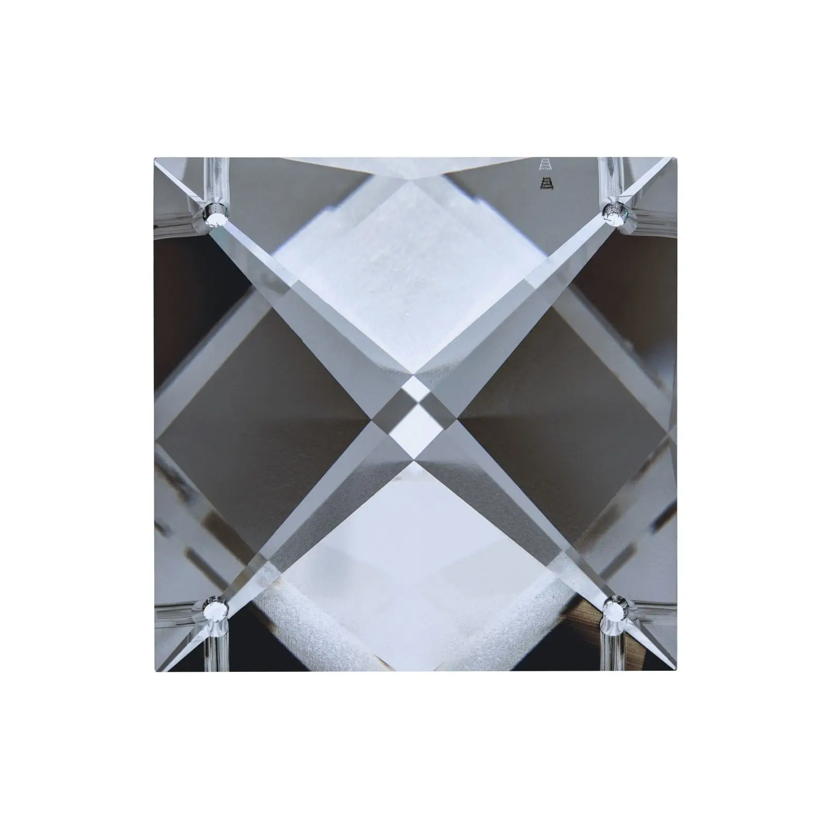 Kristal za luster – kvadratni kamen STRASS® Swarovski® Crystal, 40 mm, 4 rupe, transparentni