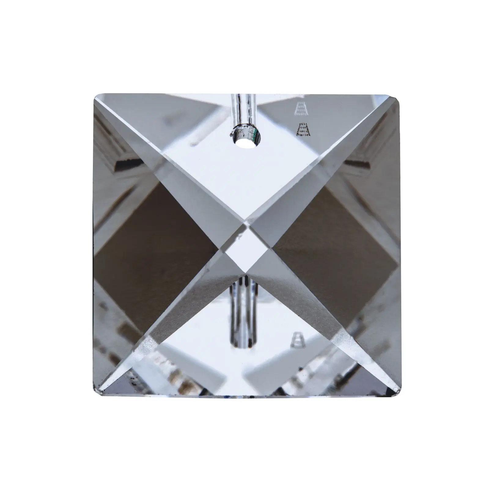 Kristal za luster – kvadratni kamen STRASS® Swarovski® Crystal, 22 mm, 1 rupa, transparentni