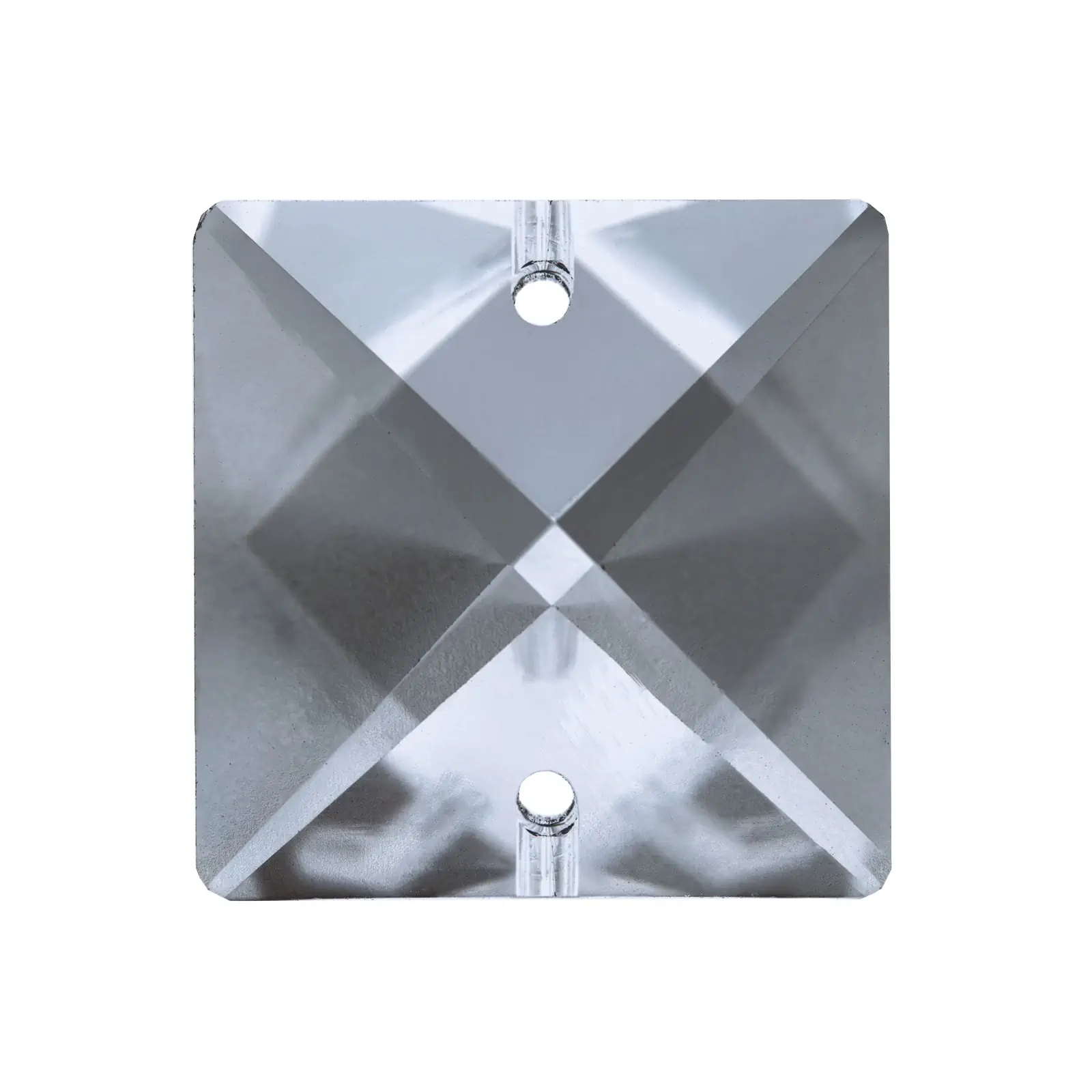 Kristal za luster – kvadratni kamen, 2 rupe, 22 mm