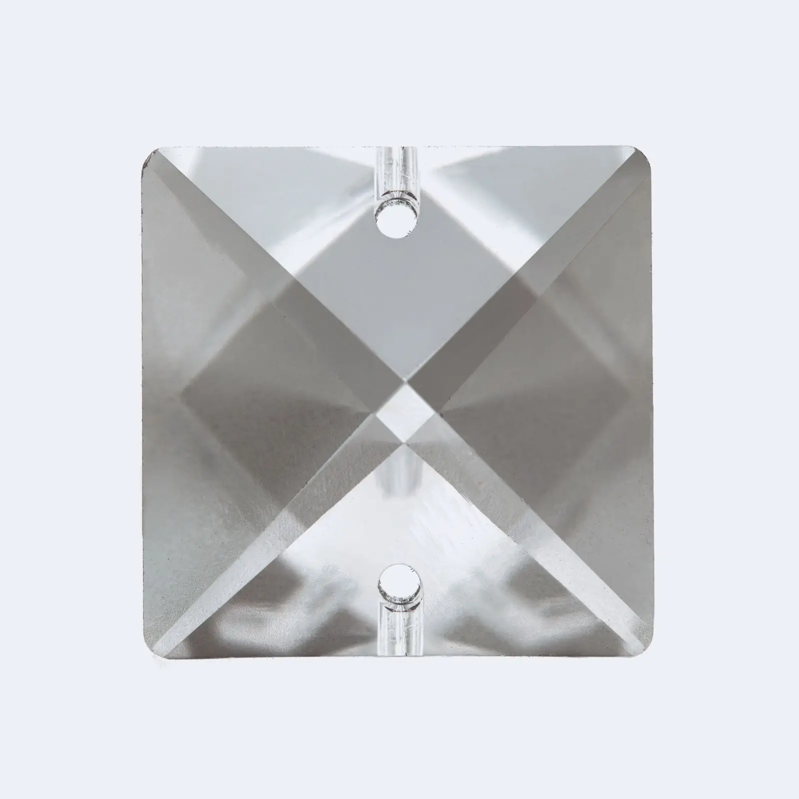 Kristal za luster – kvadratni kamen SCHÖLER CRYSTAL®, 2 rupe, 22 mm, transparentni