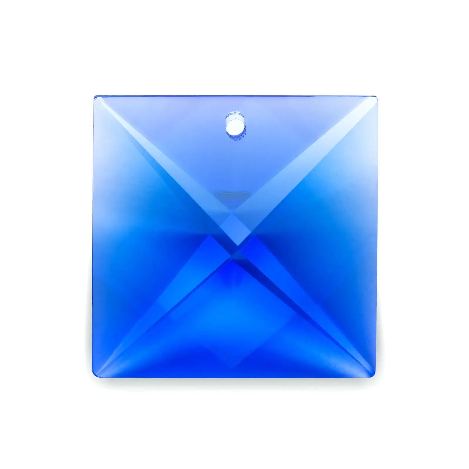 Kristal za luster – kvadratni kamen SCHÖLER CRYSTAL®, 1 rupa, 22 mm, plavi