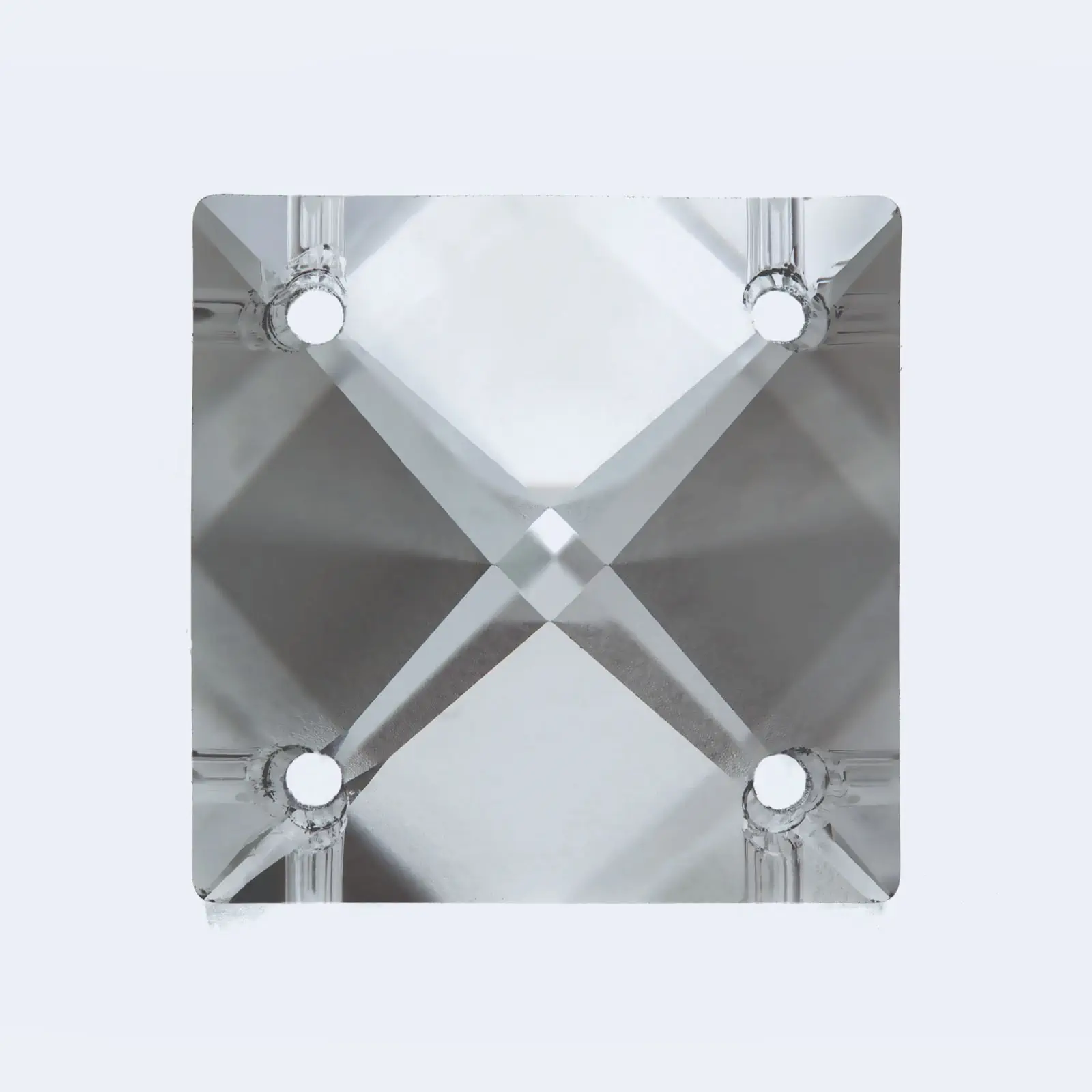 Kristal za luster – kvadratni kamen Swarovski® Crystal, 20 mm, 4 rupe, transparentni