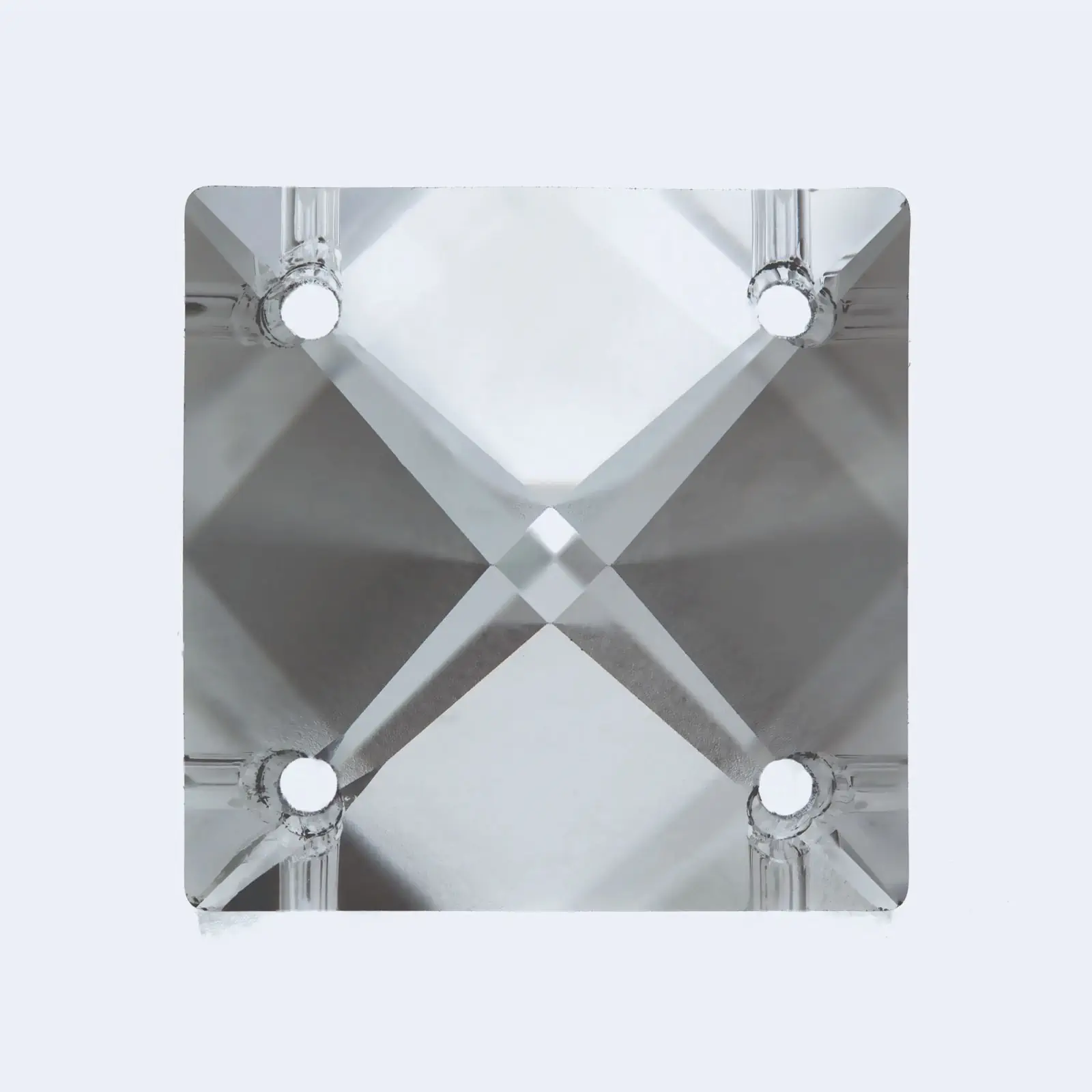 Kristal za luster – kvadratni kamen Swarovski® Crystal, 22 mm, 4 rupe, transparentni