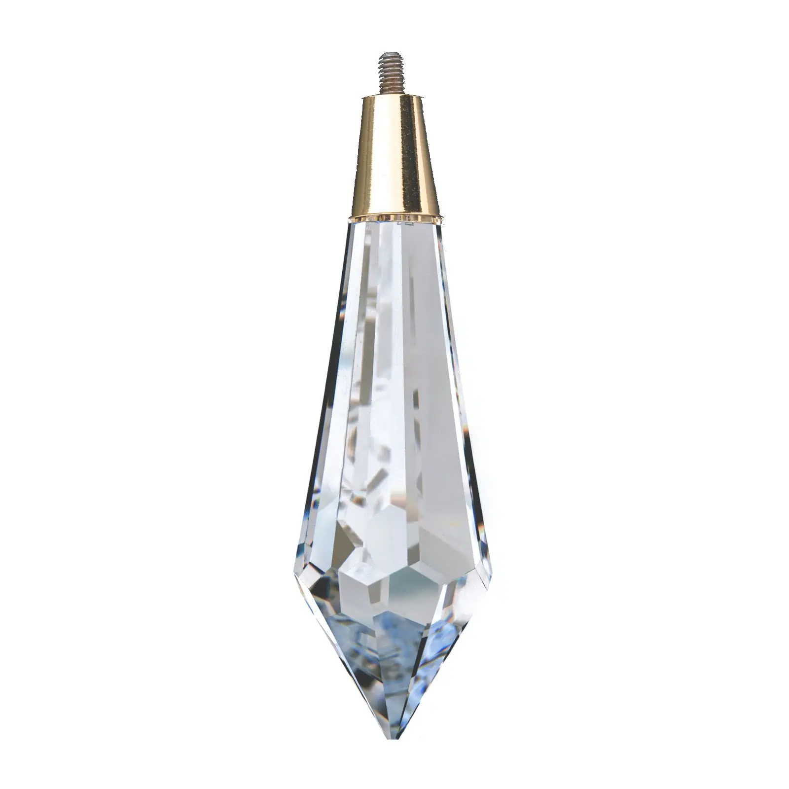 Kristal za luster – šiljati kristal STRASS® Swarovski® Crystal sa rotatorom, 63 × 21 mm, transparentni, zlatni