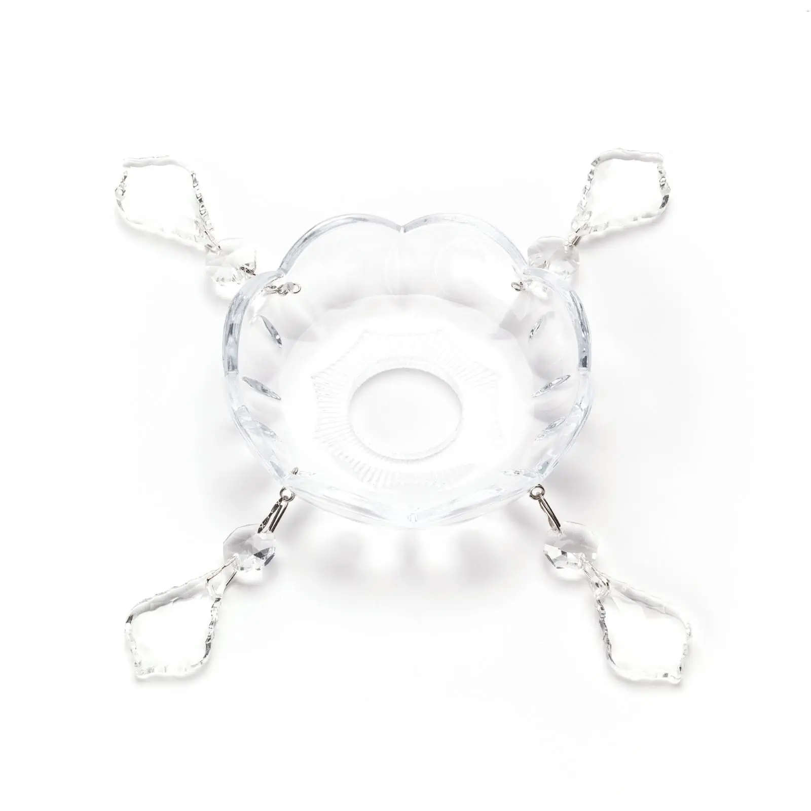 Stakleni bobeche 2391A sa kristalima, rupa=31 mm